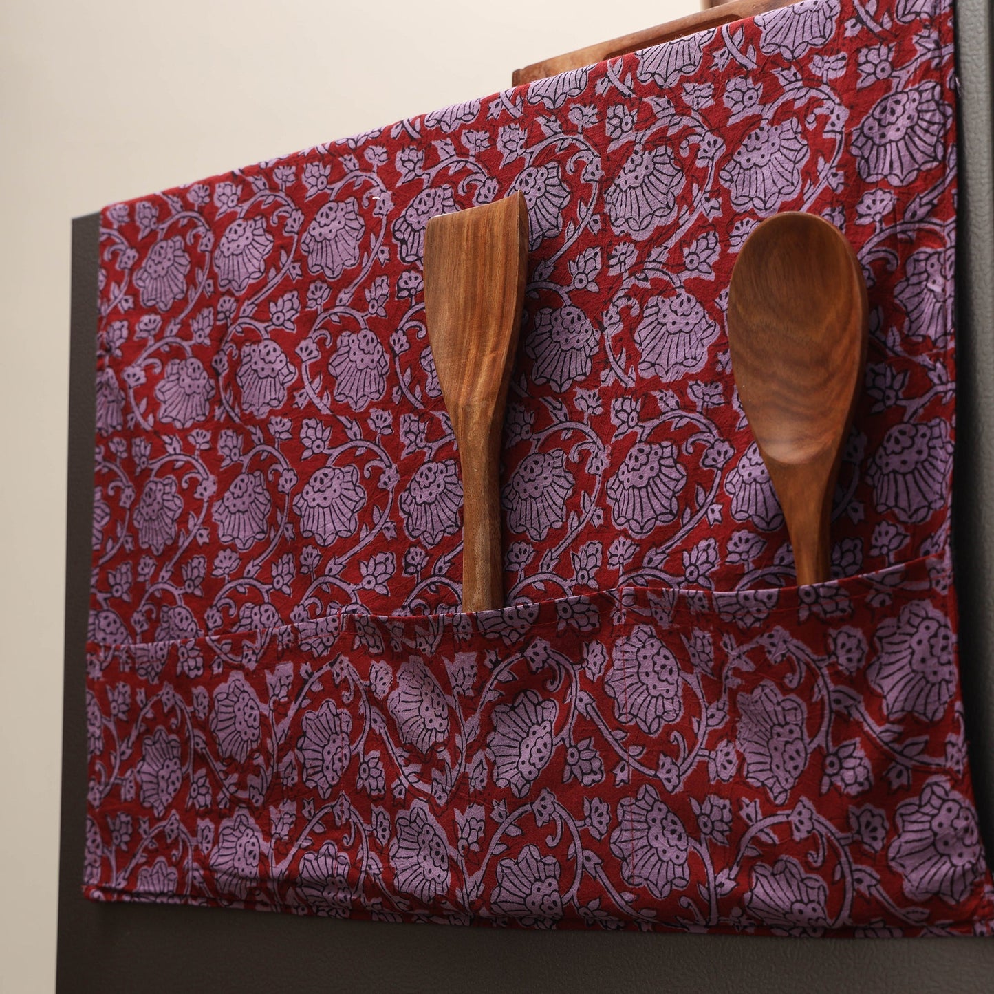 Handmade fridge top cover with multiple pockets 04