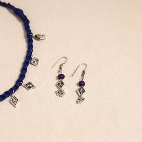 Purple - handmade german silver necklace set 03