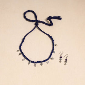 Purple - handmade german silver necklace set 03