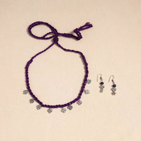 Purple - handmade german silver necklace set 06