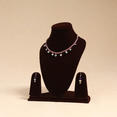 Purple - handmade german silver necklace set 10