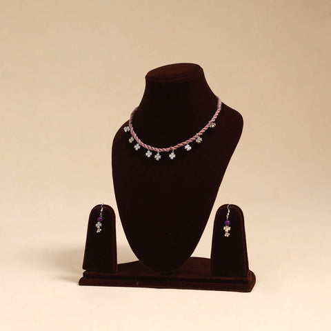 Purple - handmade german silver necklace set 10