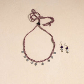 Purple - handmade german silver necklace set 10