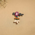 Handmade gs shell & thread work hair clip 29 - handcrafted