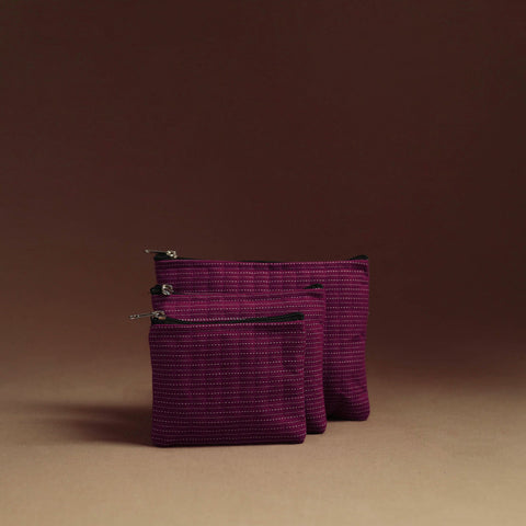 Purple - handmade multipurpose utility pouches (set of 3)