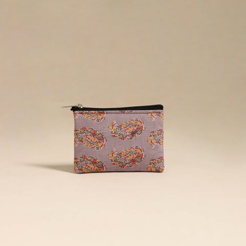  Purple Handmade Quilted Cotton Coin Pouch 