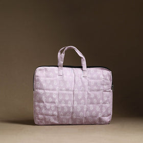  Purple Handmade Quilted Cotton Laptop Bag (13 x 16 in)