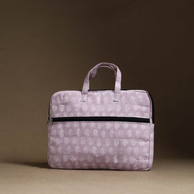  Purple Handmade Quilted Cotton Laptop Bag (13 x 16 in)