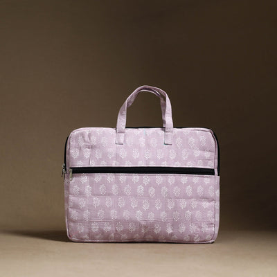 Purple Handmade Quilted Cotton Laptop Bag (13 x 16 in)