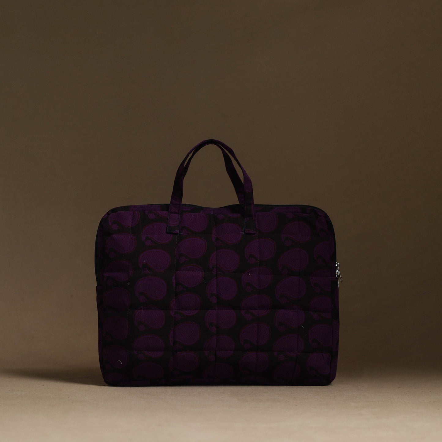  Purple Handmade Quilted Cotton Laptop Bag (13 x 16 in)