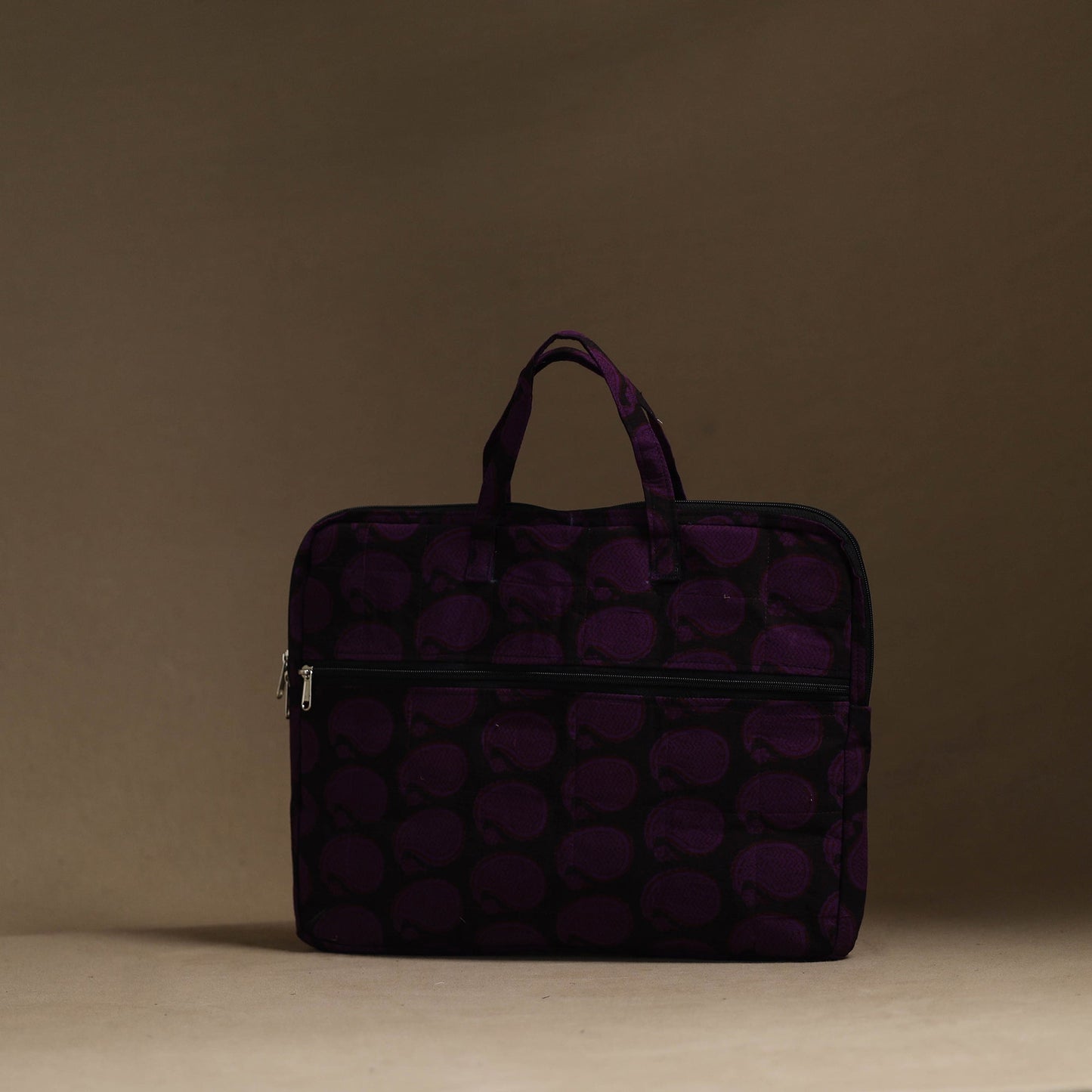  Purple Handmade Quilted Cotton Laptop Bag (13 x 16 in)