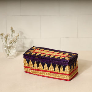  Handmade Sikki Grass Purple Multipurpose Utility Box 