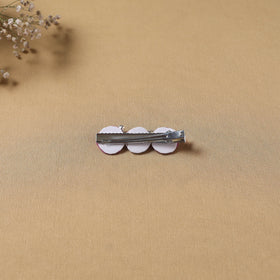 Handmade thread mirror work hair clip 04 - handcrafted