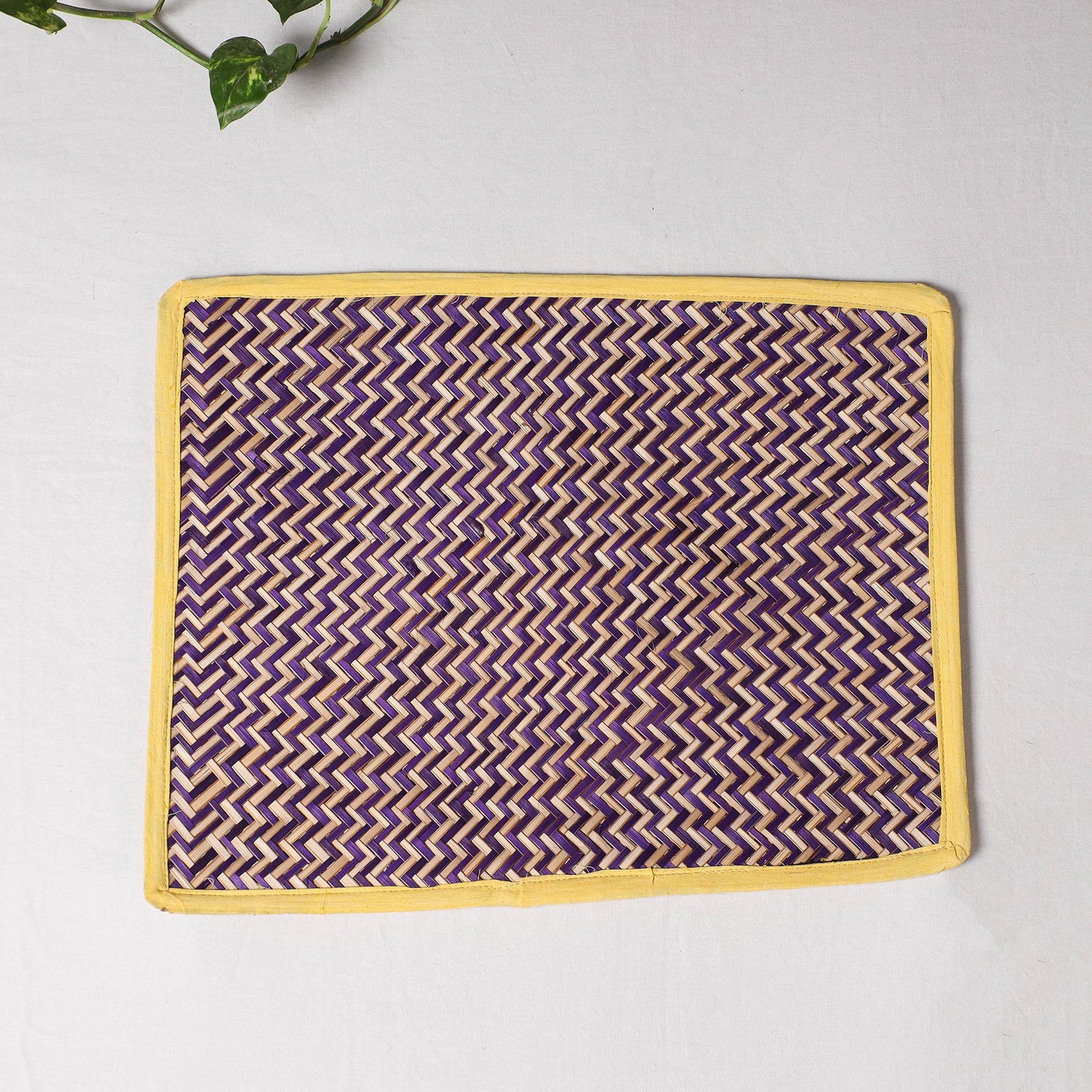  Purple Handmade Water Hyacinth Table Mat from Assam