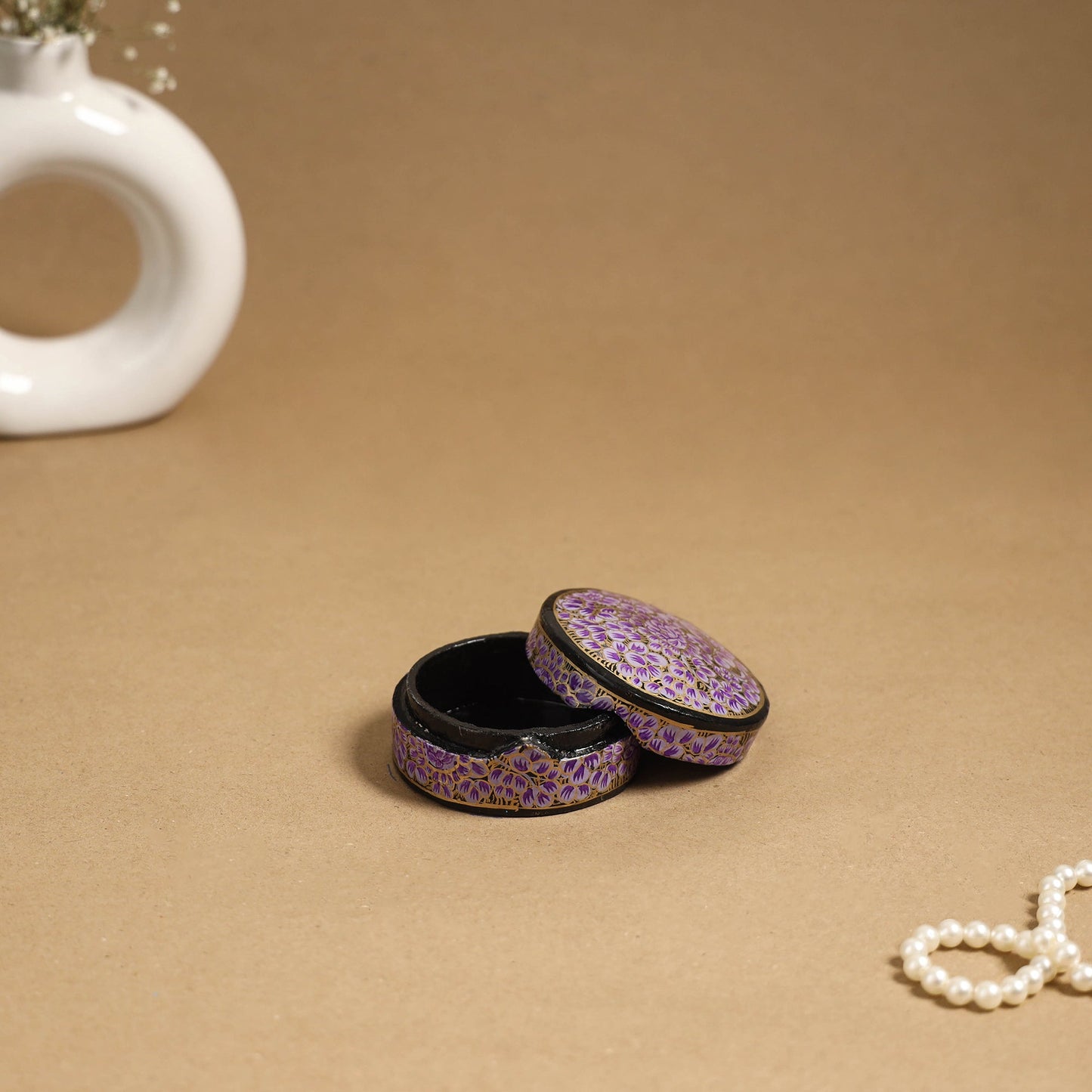 Purple - handpainted paper mache multipurpose box 12