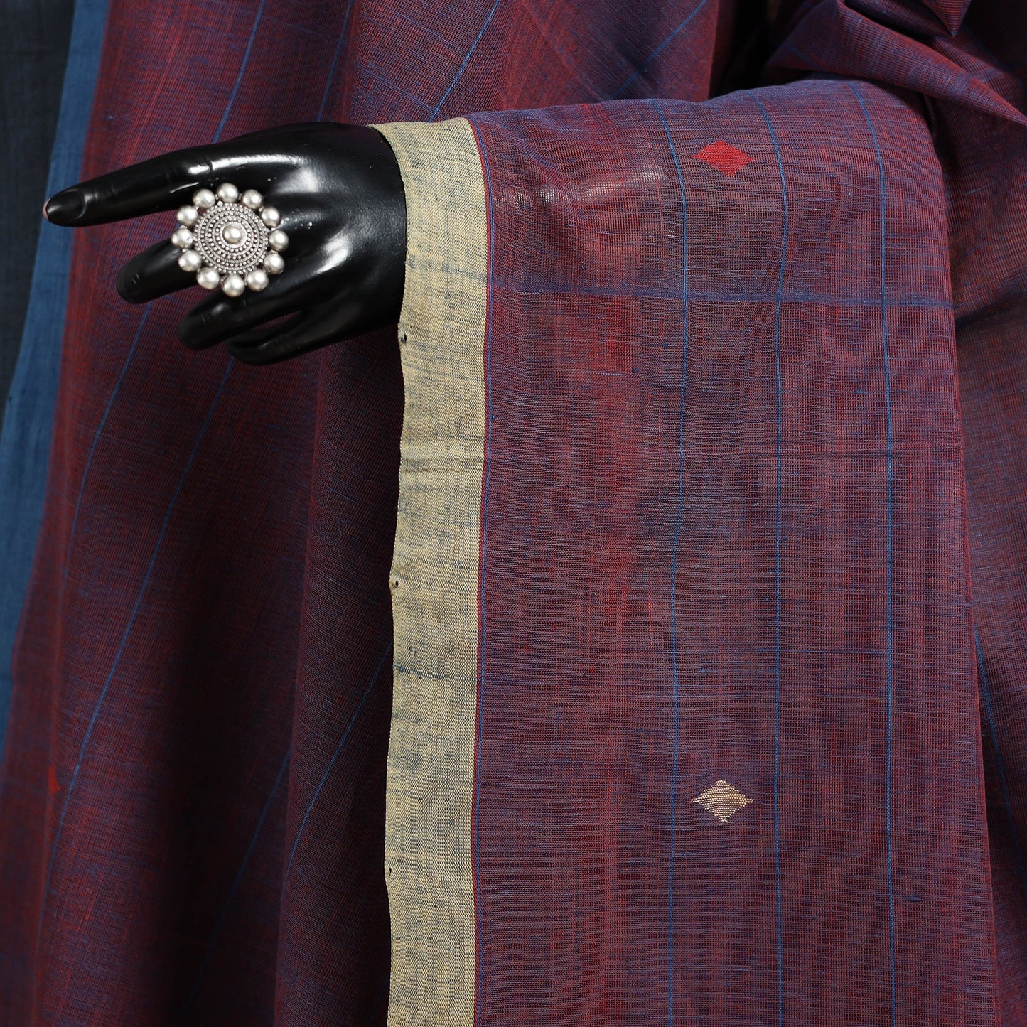 Peach - handspun handloom buti natural dyed cotton