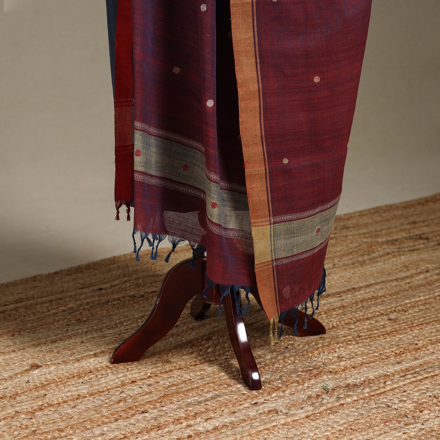 Peach - handspun handloom buti natural dyed cotton