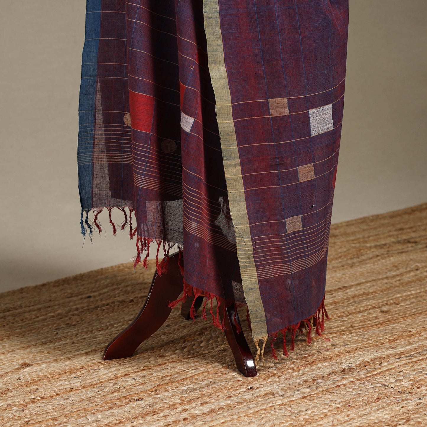 Peach - handspun handloom buti natural dyed cotton