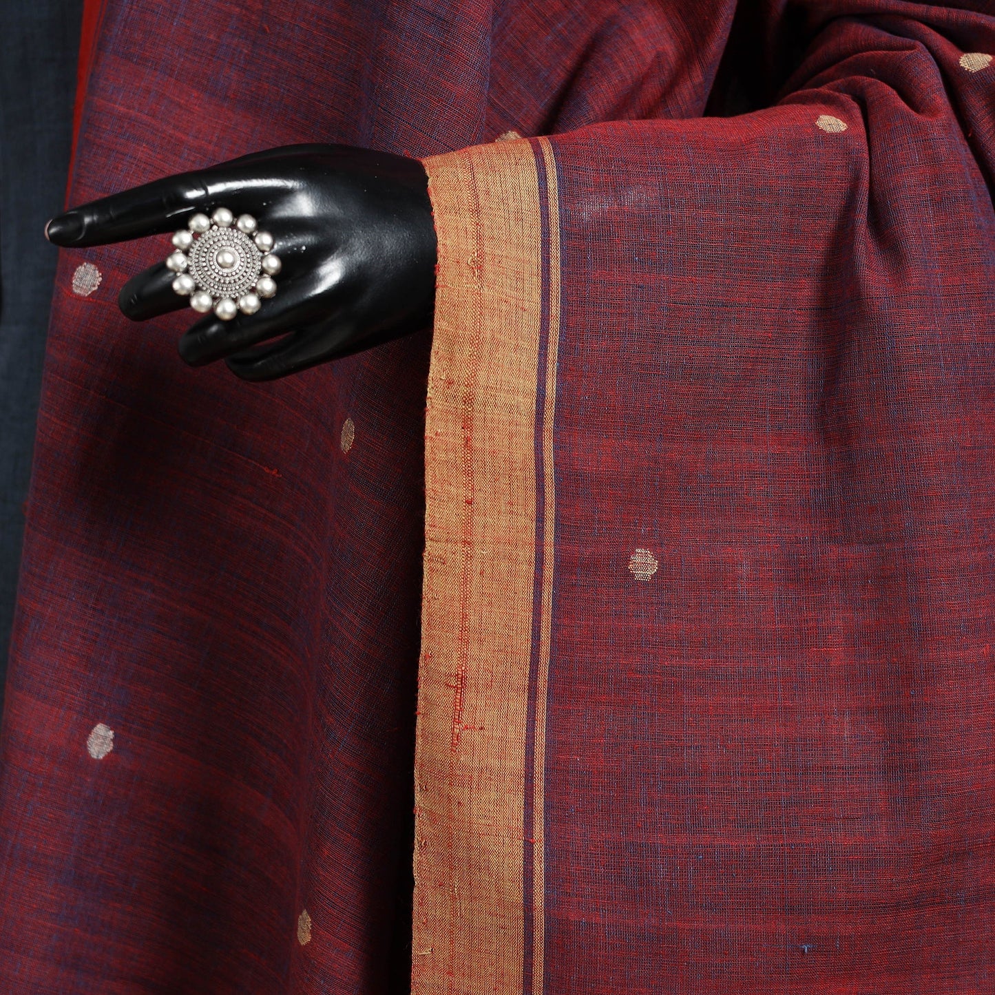 Peach - handspun handloom buti natural dyed cotton