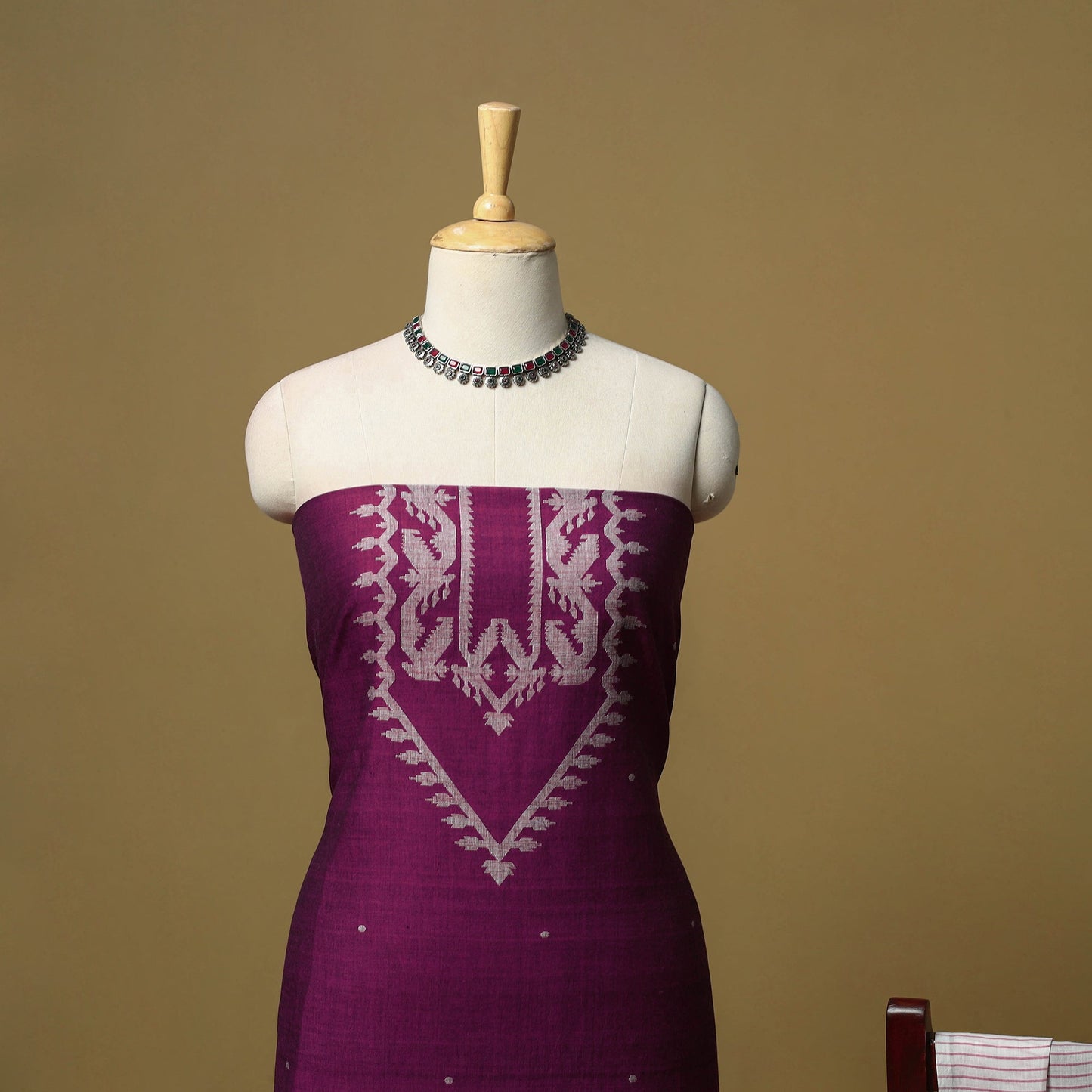 Handspun handloom phulia jamdani fine cotton 2pc unstitched