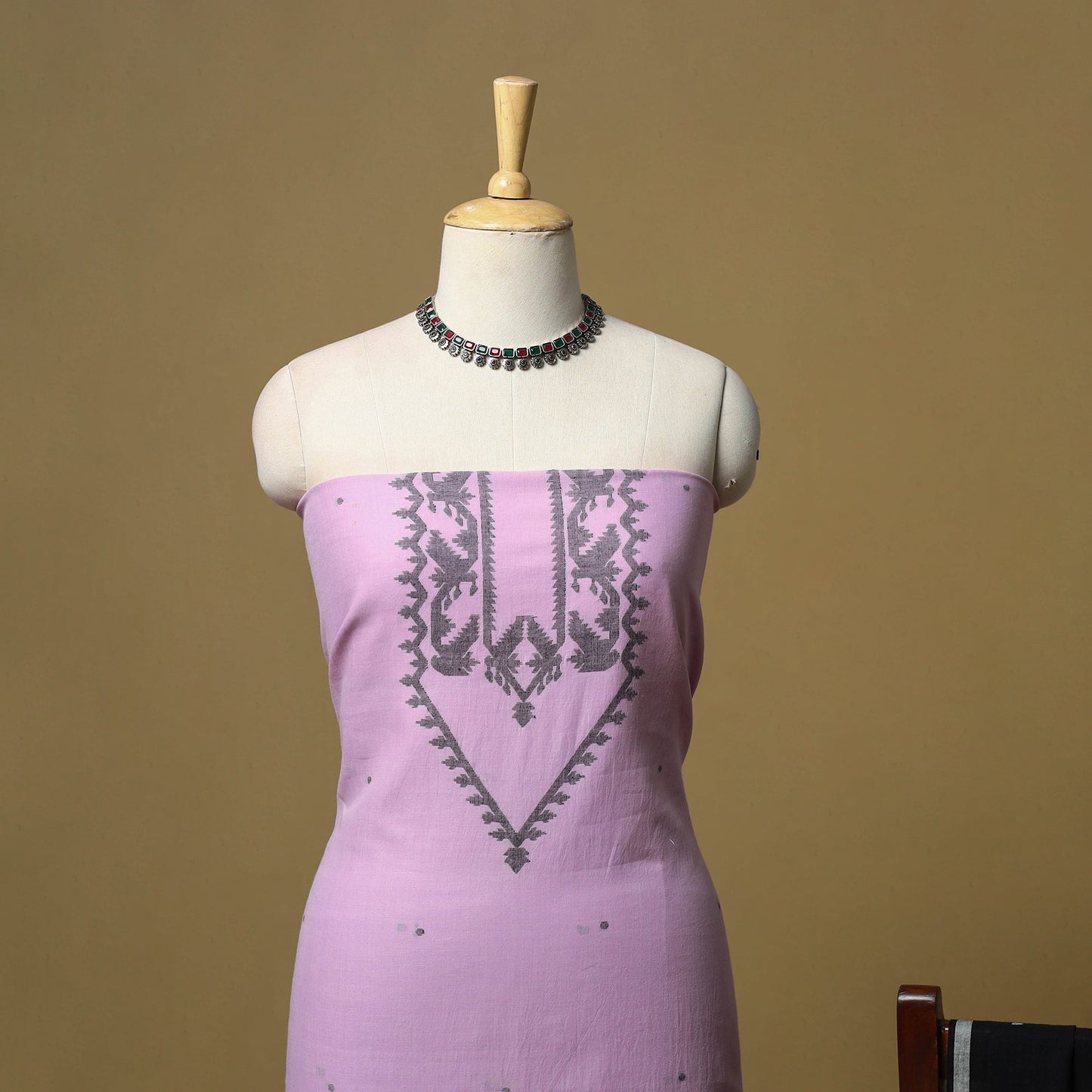 Handspun handloom phulia jamdani fine cotton 2pc unstitched