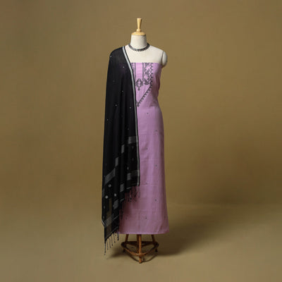 Handspun handloom phulia jamdani fine cotton 2pc unstitched