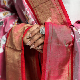  Handspun Handwoven Pochampally Ikat Silk Dupatta with Zari Border Online at iTokri.com