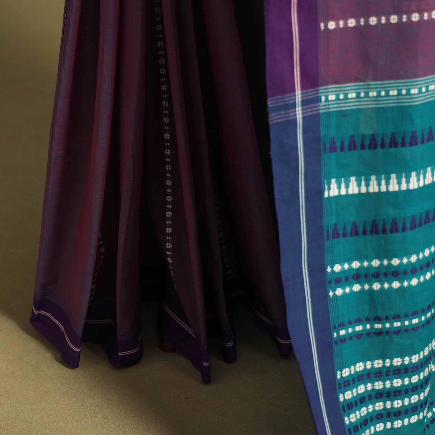 Purple - handwoven cotton begumpuri saree 13 - handcrafted