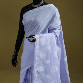 Heavy hand embroidered terivoile cotton lucknow chikan