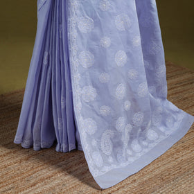Heavy hand embroidered terivoile cotton lucknow chikan
