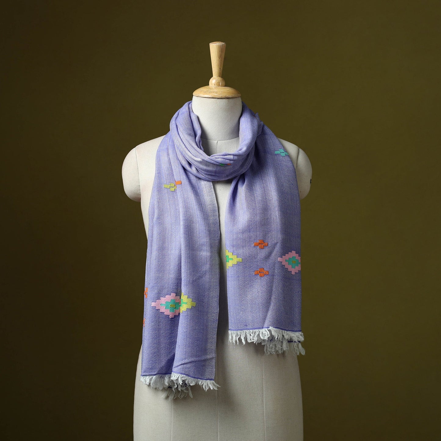 Himalayan handspun handwoven pure pashmina wool stole 12