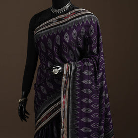 Ikat handloom cotton sambalpuri saree 15 - handcrafted