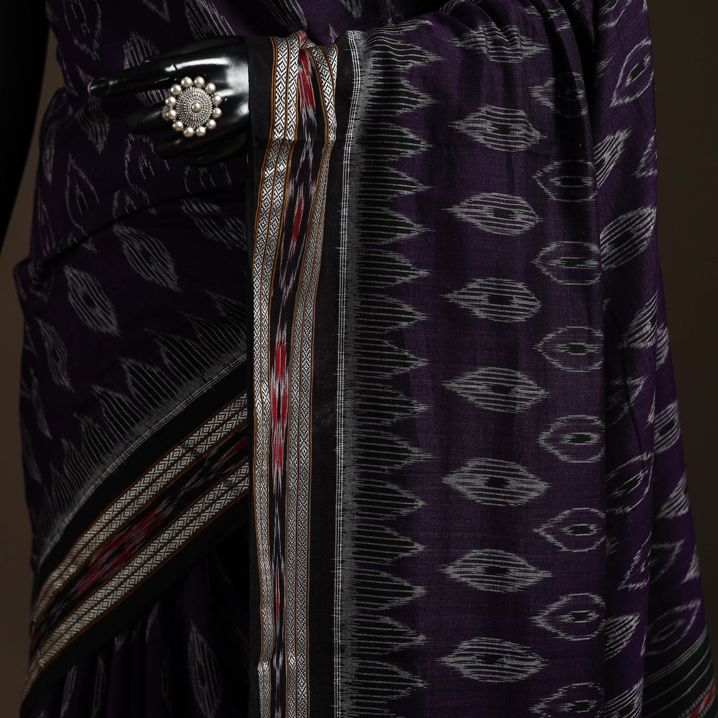 Ikat handloom cotton sambalpuri saree 15 - handcrafted