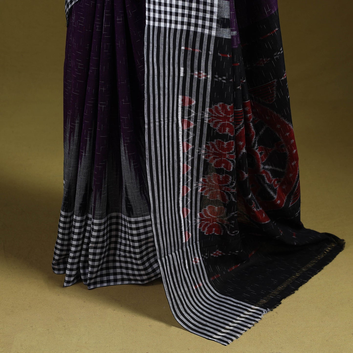 Purple - ikat handloom pure cotton sambalpuri saree 11