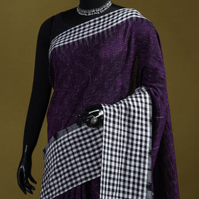 Purple - ikat handloom pure cotton sambalpuri saree 11