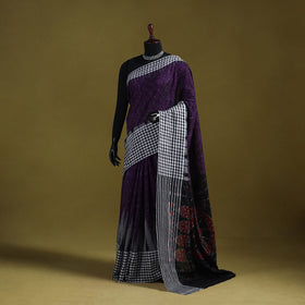 Purple - ikat handloom pure cotton sambalpuri saree 11