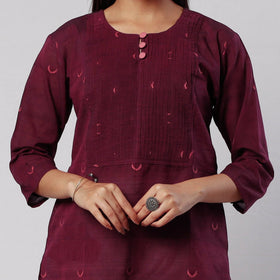 Jamdani Handloom Pintuck Cotton Short Kurta
