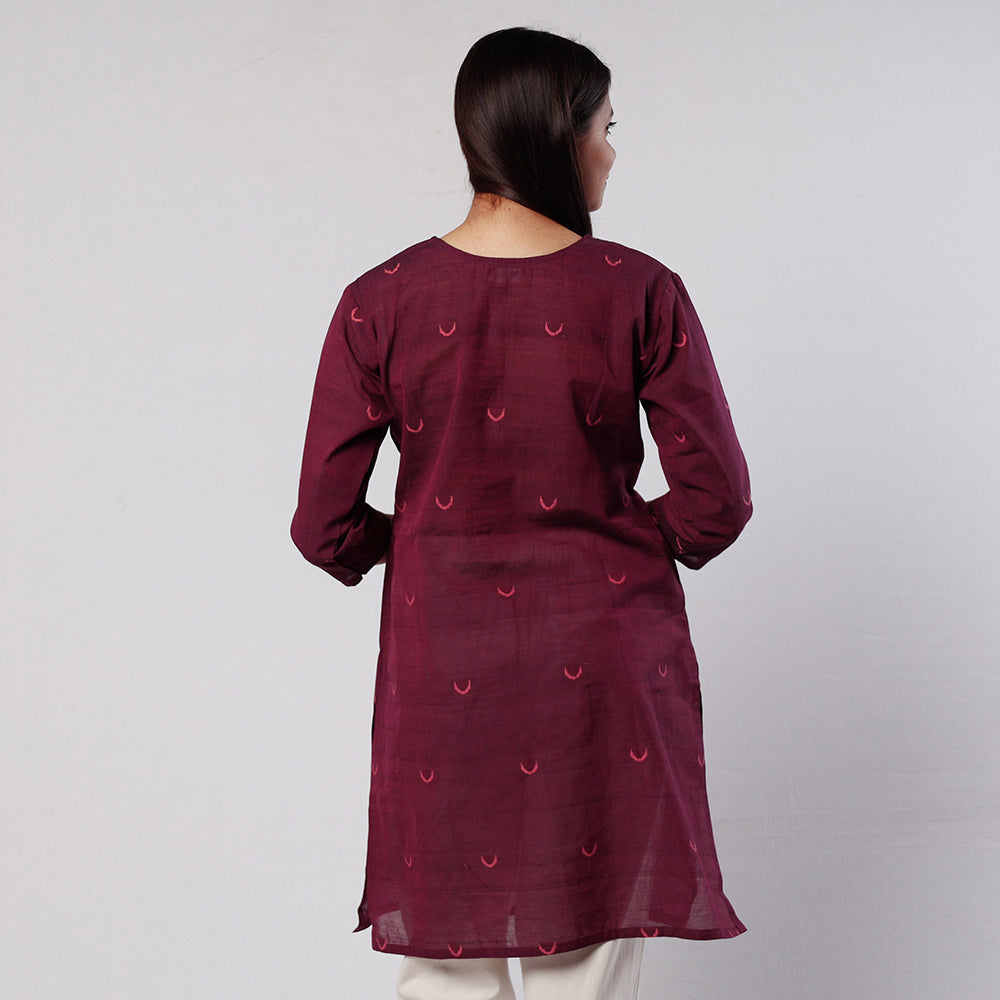 Purple - itokri casuals - jamdani handloom pintuck cotton