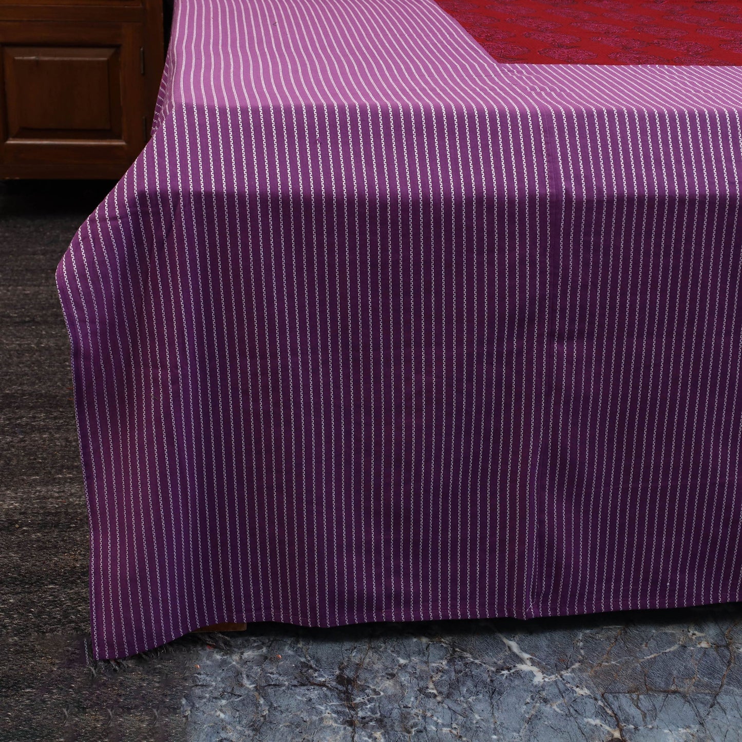 Jacquard with bagh patch cotton bedsheet set 06