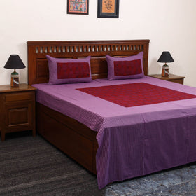 Jacquard with bagh patch cotton bedsheet set 06