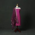 Jacquard cotton 2pc unstitched dress material with earrings