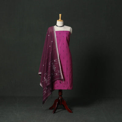 Jacquard cotton 2pc unstitched dress material with earrings