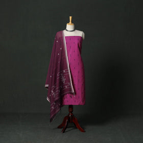 Jacquard cotton 2pc unstitched dress material with earrings
