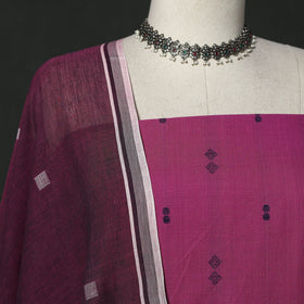 Jacquard cotton 2pc unstitched dress material with earrings