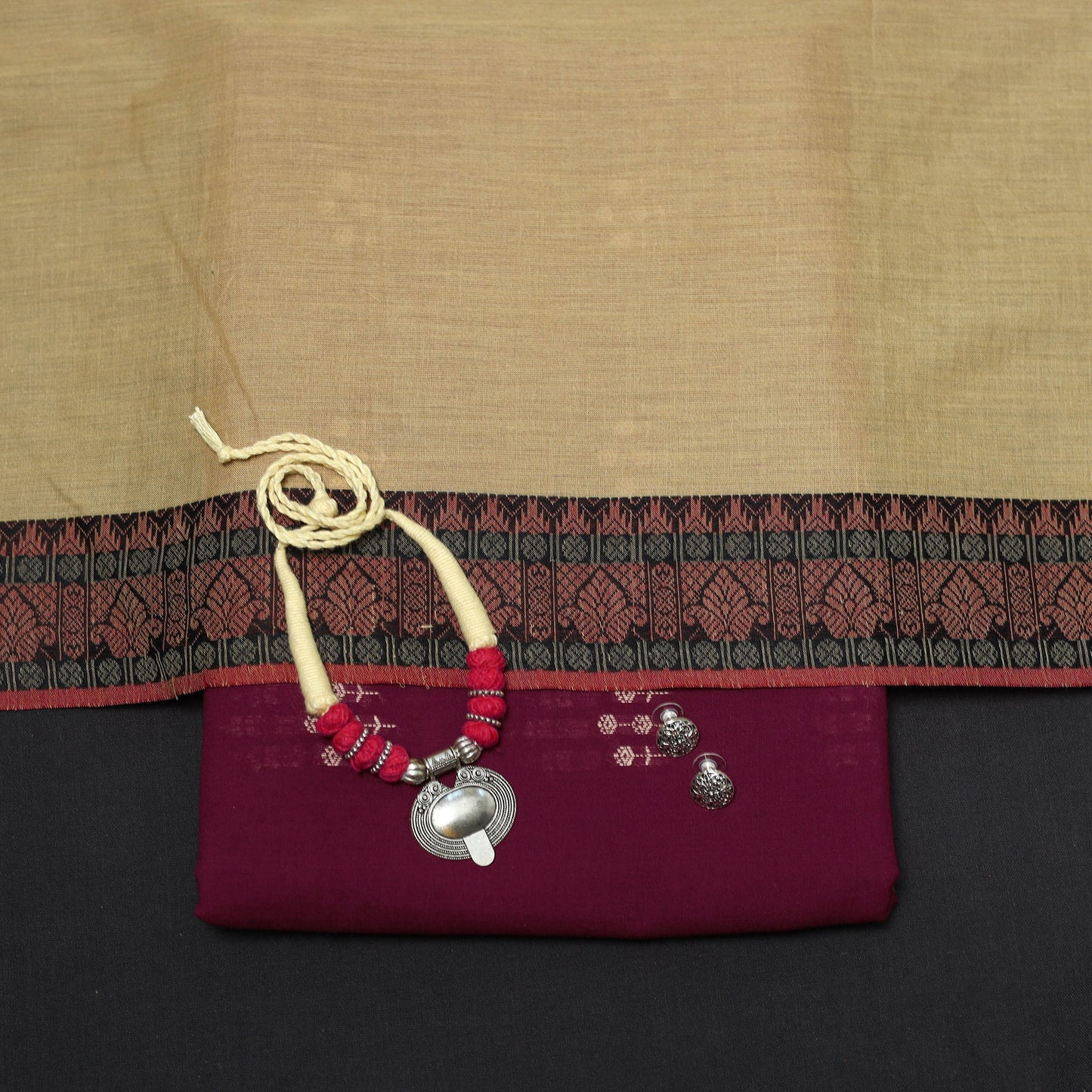 Jacquard cotton 2pc unstitched dress material