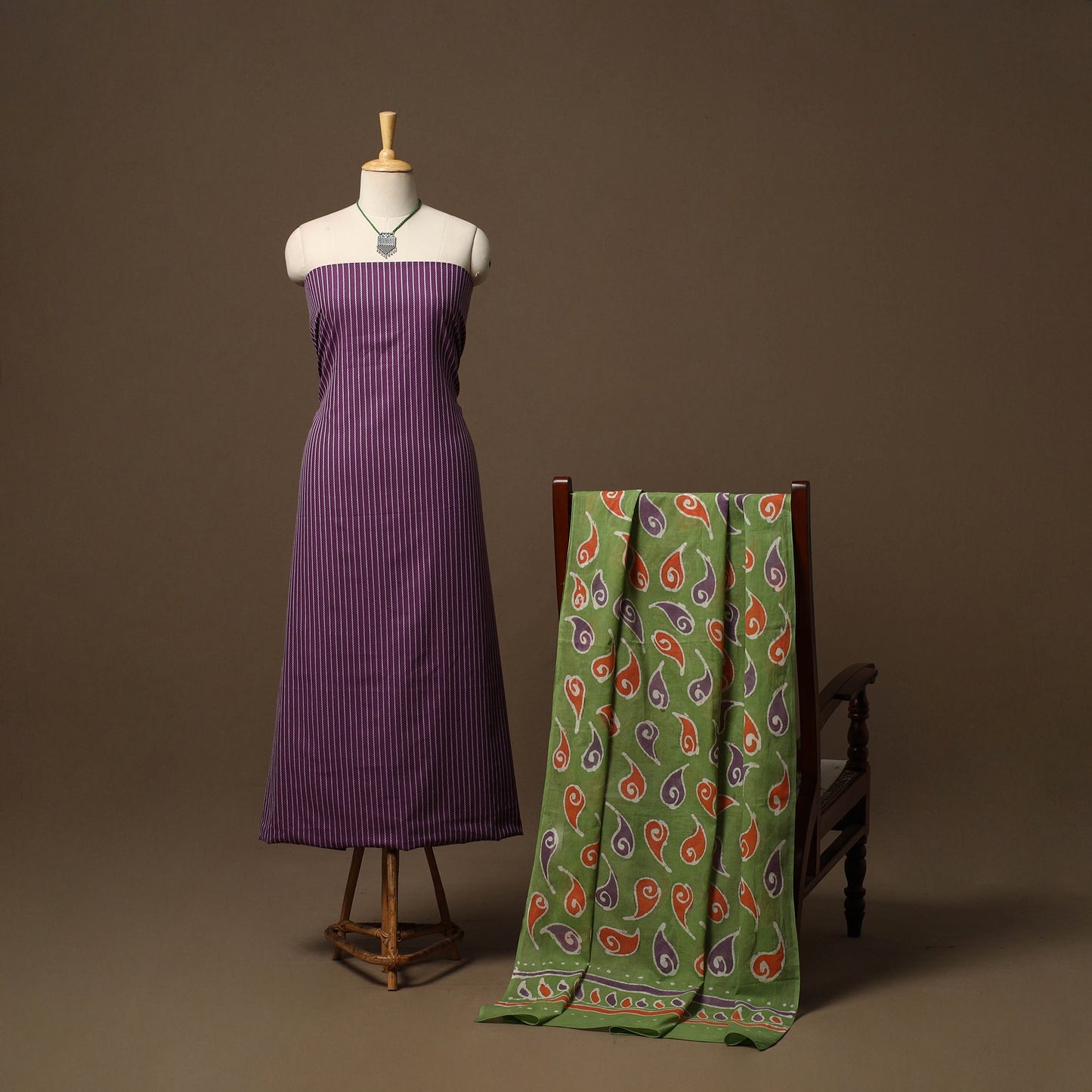 Jacquard cotton 2pc unstitched dress material