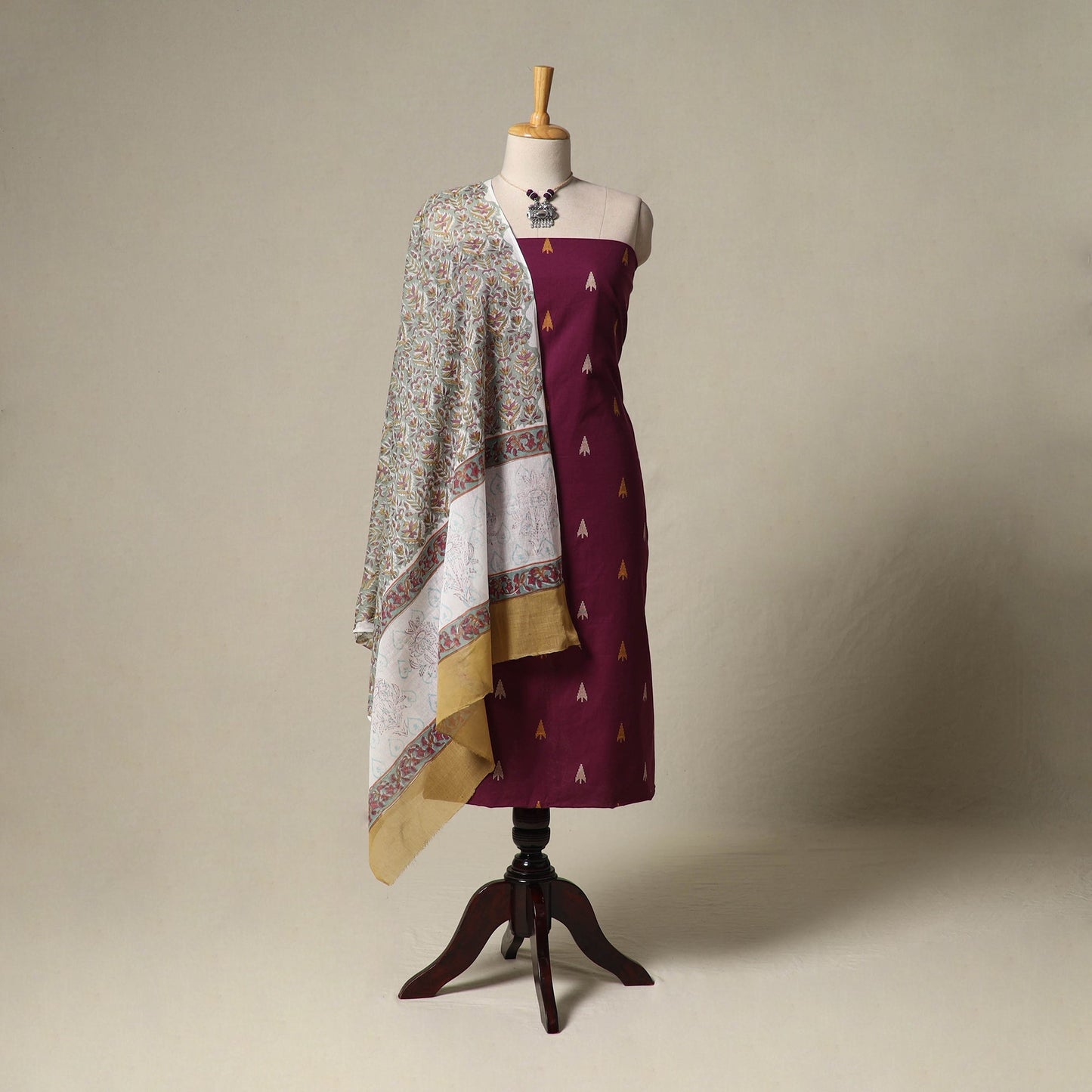Jacquard cotton 2pc unstitched dress material