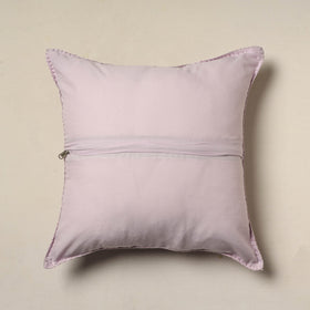 Purple Jacquard Cotton Hand Embroidery Cushion Cover (16 x 16 in) 07