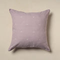 Purple Jacquard Cotton Hand Embroidery Cushion Cover (16 x 16 in) 07