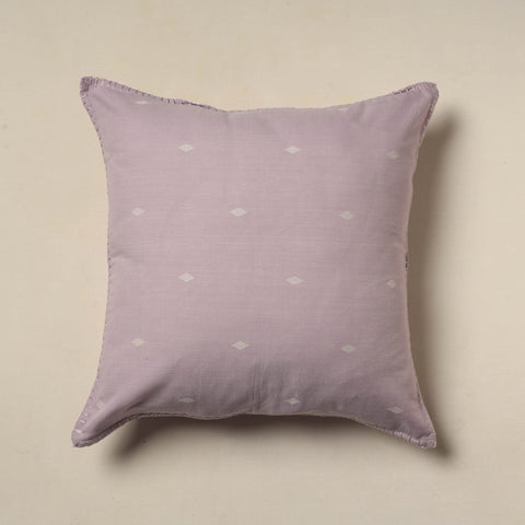 Purple Jacquard Cotton Hand Embroidery Cushion Cover (16 x 16 in) 07